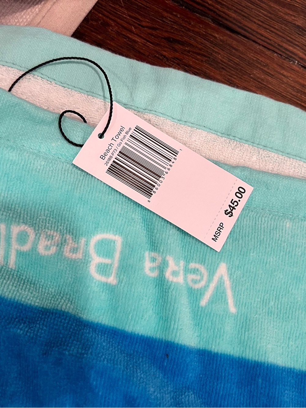 Vera Bradley Ombre Beach Towel in Aqua, Turquoise, and Deep Blue